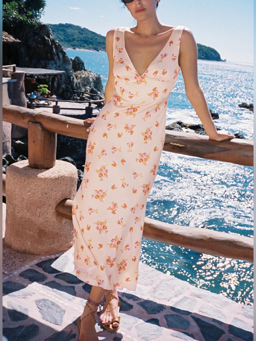 Ciao Lucia Tejat Bouquet Maxi Dress - Butter Yellow Floral Size Small